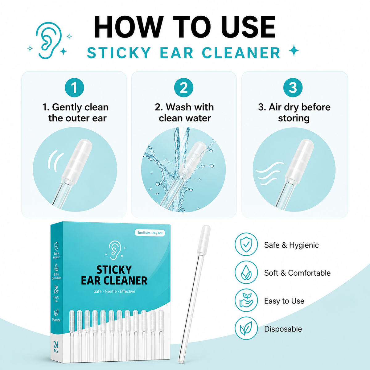 Dry Earwax Sticky Cleaner
